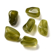 Transparent Acrylic Beads, Olive, 14.5x11.5x9.5mm, Hole: 1.8mm, about 575pcs/500g(OACR-A021-18E)