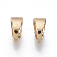 Brass Snap on Bails, Nickel Free, Real 18K Gold Plated, 6x4x3mm, Hole: 5x3mm(KK-N231-71-NF)