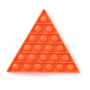 Silicone Push Pop Bubble Fidget Sensory Toy, for Stress Anxiety Relief Toys, Triangle, Orange, 135x135x14mm(DIY-B006-D03)