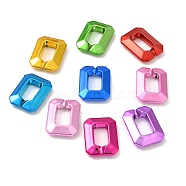UV Plated Acrylic Linking Rings, Quick Link Connectors, Rectangle, Mixed Color, 28x21x6mm, Inner Diameter: 15x8mm(PACR-P004-06)
