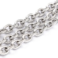 304 Stainless Steel Rolo Chains, Unwelded, with Spool, Stainless Steel Color, Link: 7x5.5x1.5mm, about 32.8 Feet(10m)/roll(CHS-O010-02P)