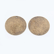 Metal Tags, Brass Stamping Blank Tag Pendants, Flat Round, Antique Bronze, 34x0.5mm, Hole: 1mm(X-KK-N0001-04AB)