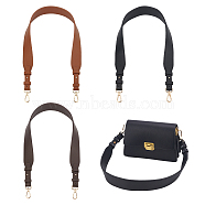 WADORN 3Pcs 3 Colors PU Leather Bag Handles, with Alloy Swivel Clasp, for Bag Straps Replacement Accessories, Mixed Color, 78x3.8x0.35cm, 1pc/color(DIY-WR0003-14)
