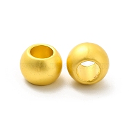 Rack Plating Alloy Beads, Large Hole Beads, Rondelle, Matte Gold Color, 11.5x8.5mm, Hole: 6mm(FIND-I034-08A)
