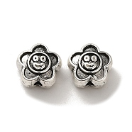 Tibetan Style Alloy Beads, Cadmium Free & Lead Free, Antique Silver, Flower, 9.5x10x6mm, Hole: 1.5mm, about 564pcs/1000g(PALLOY-P302-12D-AS)