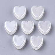 ABS Plastic Imitation Pearl Beads, Heart, Creamy White, 8x8x4mm, Hole: 1.5mm, about 2060pcs/500g(OACR-N008-001)