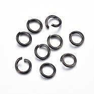 304 Stainless Steel Open Jump Rings, Electrophoresis Black, 17 Gauge, 8x1.2mm, Inner Diameter: 6mm(X-STAS-H467-03B-8MM)
