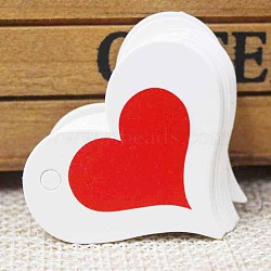 Paper Gift Tags, Hang Tags, For Arts and Crafts, For Valentine's Day, Thanksgiving, Heart with Word Thank You, White, 32x39x0.4mm, Hole: 4mm(CDIS-P001-B02-A)