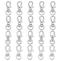 48Pcs 4 Style Alloy & Iron Swivel Clasps Lanyard Snap Hook, for Lanyard Key Rings Crafting Supplies, Platinum, 12pcs/style(FIND-FH0001-27)