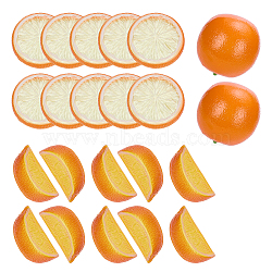22Pcs 3 Styles Plastic Simulated Lemon, Imitation Fruit, for Showcase & Photography Props, Orange, 52x9mm(DJEW-AR0001-15C)