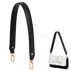PU Leather Bag Straps, with  Swivel Clasps, for Bag Handle Replacement Accessories, Light Gold, Black, 576x31mm(DIY-WH0504-410B)