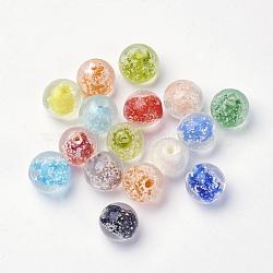Handmade Luminous Lampwork Beads, Round, Mixed Color, 12mm, Hole: 2mm(LAMP-X064-M)