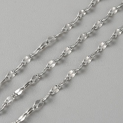 Stainless Steel Dapped Chains, Soldered, with Spool, Stainless Steel Color, 4x2x0.1mm(CHS-WH20008-01P)