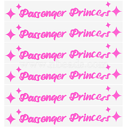 PVC Passenger Princess Self Adhesive Car Stickers, Waterproof Word Car Rearview Mirror Decorative Decals for Car Decoration, Hot Pink, 18x105x0.3mm(STIC-WH0013-11B)