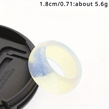 Opalite Plain Band Rings, 12mm, Inner Diameter: 18mm