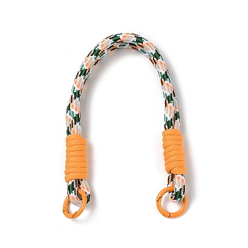 Nylon Cord Bag Handles, with Alloy Spring Gate Rings, for Bag Replacement Accessories, Orange, 34.5x1.55cm