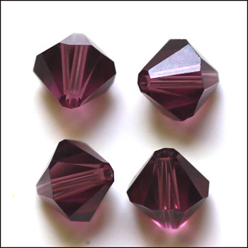 Imitation Austrian Crystal Beads, Grade AAA, Faceted, Bicone, Dark Orchid, 3x3mm, Hole: 0.7~0.9mm