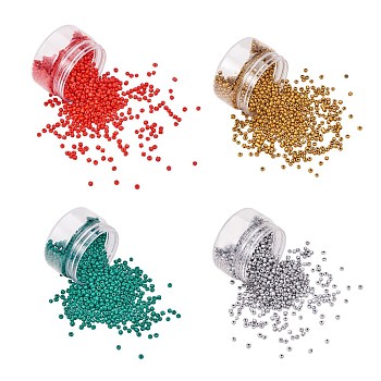 Baking Paint Glass Seed Beads, Mixed Color, 4~5x3~4mm, Hole: 1~2mm, 4box/set