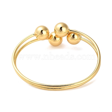 Brass Round Ball Torque Bangles for Women(BJEW-M312-04G)-3