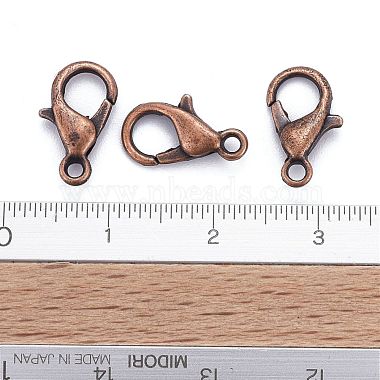 Red Copper Tone Zinc Alloy Lobster Claw Clasps(X-E102-NFR)-5