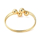 Brass Round Ball Torque Bangles for Women(BJEW-M312-04G)-3