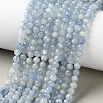 Natural Kyanite Beads Strands, Faceted Round, 4.5~5x4.5~5mm, Hole: 0.8mm, about 93~94pcs/strand, 15.08''(38.3~39.1cm)(GG-CBA4941-A01-4mm-02)
