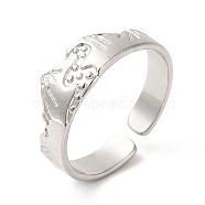 304 Stainless Steel Mountain Open Cuff Ring for Women, Stainless Steel Color, US Size 7 1/4(17.5mm)(RJEW-E063-09P)
