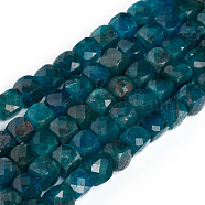Natural Apatite Beads Strands, Faceted, Cube, 4~5x4~5x4~5mm, Hole: 0.7mm, about 72~76pcs/Strand, 15 inch(38cm)(G-E560-A07-4mm)