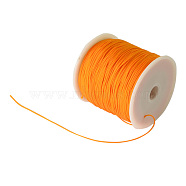 Braided Nylon Thread, Chinese Knotting Cord Beading Cord for Beading Jewelry Making, Dark Orange, 0.8mm, about 100yards/roll(NWIR-R006-0.8mm-525)