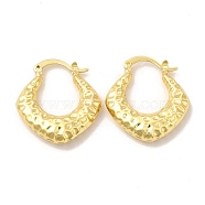 Rack Plating Brass Rhombus Hoop Earrings for Women, Lead Free & Cadmium Free, Real 18K Gold Plated, 27.5x25x6.5mm, Pin: 1mm(EJEW-G342-03G)