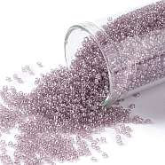 TOHO Round Seed Beads, Japanese Seed Beads, (110) Transparent Luster Light Amethyst, 15/0, 1.5mm, Hole: 0.7mm, about 3000pcs/10g(X-SEED-TR15-0110)