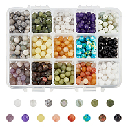 750Pcs 15 Styles Natural & Synthetic Gemstone Beads, Round, Mixed Dyed and Undyed, 6mm, Hole: 0.7~1mm, 50pcs/style(G-NB0003-89)