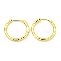 Brass Hoop Earrings, Round, Real 18K Gold Plated, 19.5x2mm(EJEW-L211-08F-G)