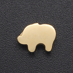201 Stainless Steel Charms, for Simple Necklaces Making, Stamping Blank Tag, Laser Cut, Pig, Golden, 6x8x3mm, Hole: 1.8mm(STAS-R109-JA417-2)