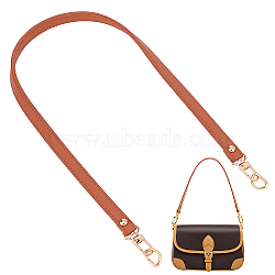 PU Leather Bag Straps, Wide Bag Handles, with Zinc Alloy Swivel Clasp & D-rings, Purse Making Accessories, Peru, 63.5cm(PURS-WH0001-58B)