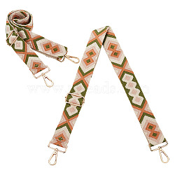 Ethnic Style Polycotton Adjustable Webbing Bag Straps, with Alloy Swivel Clasps, Chocolate, 73~130x3.8cm(AJEW-WH0270-108)