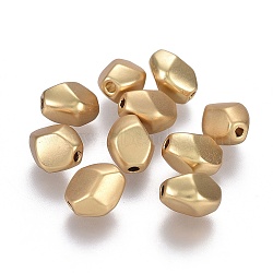 Tibetan Style Alloy Beads, Lead Free & Nickel Free & Cadmium Free, Real 18K Gold Plated, Faceted Nugget, Matte Gold Color, 10x8.5x7.5mm, Hole: 1.6mm(X-TIBEB-A004-033MG-NR)