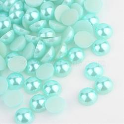 ABS Plastic Cabochons, Imitation Pearl, Half Round, Pale Turquoise, 3x1.5mm, about 10000pcs/bag(OACR-S012-3mm-Z19)