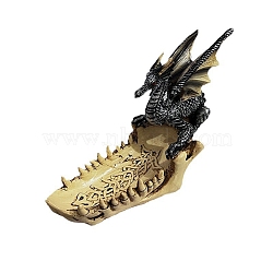 Resin Dragon Boat Trays Figurines Statue for Home Office Desktop Decoration, Light Khaki, 190x75x150mm(PW-WG88418-01)