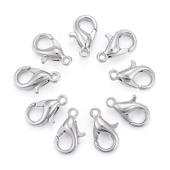 Zinc Alloy Lobster Claw Clasps, Parrot Trigger Clasps, Platinum, 10x6mm, Hole: 1mm