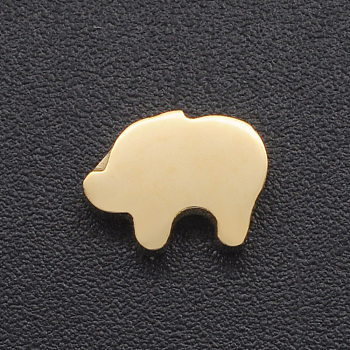 201 Stainless Steel Charms, for Simple Necklaces Making, Stamping Blank Tag, Laser Cut, Pig, Golden, 6x8x3mm, Hole: 1.8mm