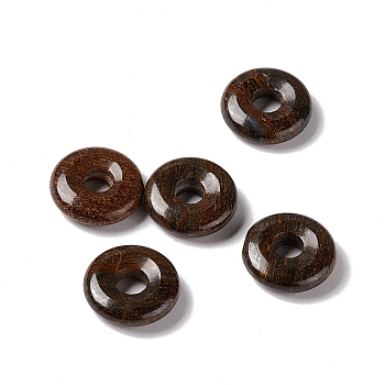 Natural Bronzite Pendants, Donut/Pi Disc Charm Charm, 20x5~7mm, Hole: 6mm