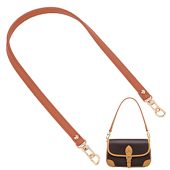 PU Leather Bag Straps, Wide Bag Handles, with Zinc Alloy Swivel Clasp & D-rings, Purse Making Accessories, Peru, 63.5cm