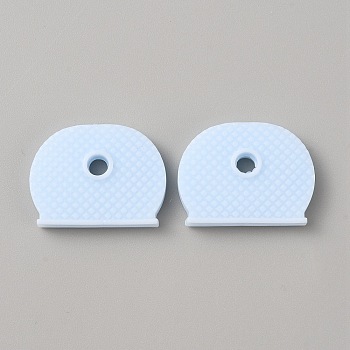 PVC Nonslip Waterproof Reusable Key Sleeve, Key Identifier Caps, Light Cyan, 20x25.5x4mm, Hole: 4mm, Inner Diameter: 21x2mm
