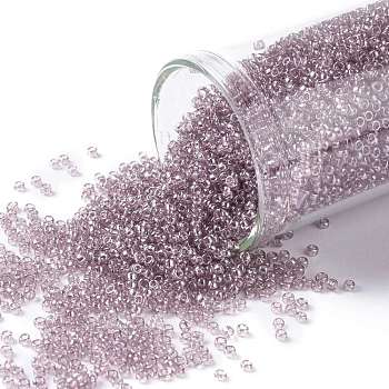 TOHO Round Seed Beads, Japanese Seed Beads, (110) Transparent Luster Light Amethyst, 15/0, 1.5mm, Hole: 0.7mm, about 3000pcs/10g