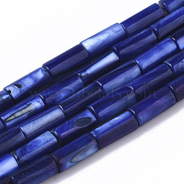 10mm Blue Column Freshwater Shell Beads