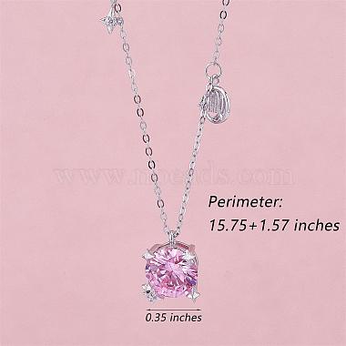 925 Sterling Silver Zircon Pendant Necklace 12 Constellation Pendant Necklace Jewelry Anniversary Birthday Gifts for Women Men(JN1088E)-2