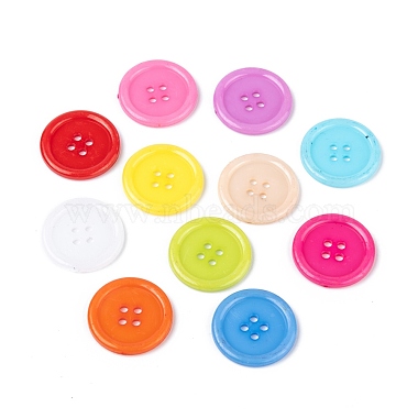 40L(25mm) Mixed Color Flat Round Acrylic 4-Hole Button