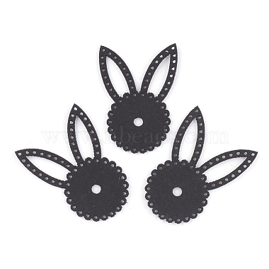 48mm Black Rabbit Imitation Leather Beads