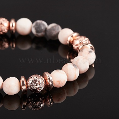 Gemstone Beads Stretch Bracelet(BJEW-SW00021)-4